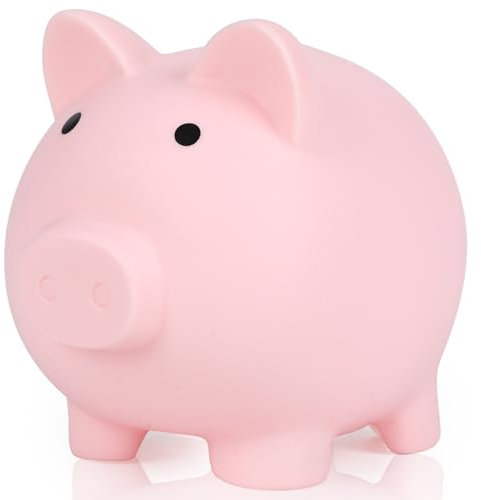 H&W Mini Salvadanaio per Ragazzi,Salvadanaio di Plastica,Banche di Denaro Infrangibile Rosa,Salvadanai Carino per Bambini,Primo Salvadanaio,Migliori Regali di Compleanno Decorazione Della Casa