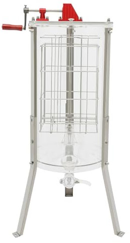 Honigextraktor, 2 Rahmen Manual Honey Extractor Equipment Honigschleuder, Klar Honigpresse, Acryl, 38*65cm