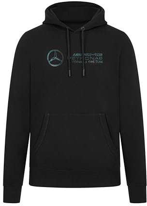 MERCEDES AMG PETRONAS F1 Herren Stealth Logo Kapuzenpulli - Schwarz - Größe: XL