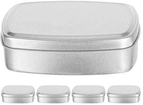 HOLIDYOYO Aluminium-Seifenbox 5 Stück 150 Ml Leere Blechdose Reise-Seifenhalter Auslaufsicherer Seifenhalter Geschirrbehälter Koffer Mit Deckel Für Camping-Aktivitäten Im Freien