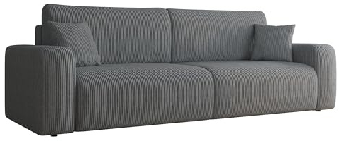Mirjan24 Schlafsofa mit 2 Bettkästen Pixalo Cord, Couch mit Schlaffunktion 3 Sitzer Sofa, Bettsofa Polstersofa Couchgarnitur (Poso 22)