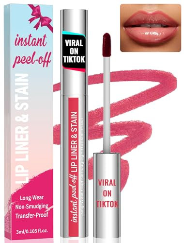 iMethod Lip Stain – Lipliner, Langanhaltender Lip Stain zum Abziehen, Lippenstift, Natürlicher Lippenkonturenstift, Lippenfleck Langanhaltende, Wasserfeste Lippentönung, Lip Stain Farbe, Rose