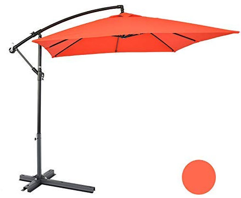 NSTVVEE Gartenschirm Sonnenschirm Außenschirm, Verstellbarer Sonnenschutzschirm, Gartenterrassen-Sonnenschirme, Faltbarer Terrassenschirm, Strandschirm, Marktschirm, 2,4 M Durchmesser (Ora