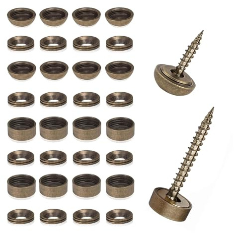 16 Piezas Embellecedor Tornillo, Clavos de Espejo 9mm 12mm Tornillos de Espejo Tornillos Decorativos Bolatus Decorativos Tapon Tornillo para Decoración de Madera