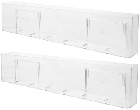MAGICLULU 2pcs Wall Mount Acrylic Record Holder Shelf Cd Storage Rack Vinyl Display for Living Home Office