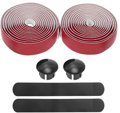 BULLSPANN Fahrrad Lenkerbänder Rot Rutschfest Stoßdämpfend Für Rennrad | 1 Paar, Aus PU Und EVA, 216 X 3 Cm, Dicke 3 Mm, Wellenmuster-Griffband
