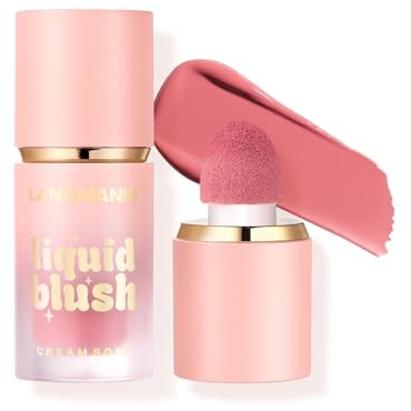 Fard à joues liquide crème, Longue durée fard à joues liquide pour une couleur très pigmentée, crée un fini doux et rosé, maquillage naturel et modulable pour les joues, les yeux et les lèvres (01)