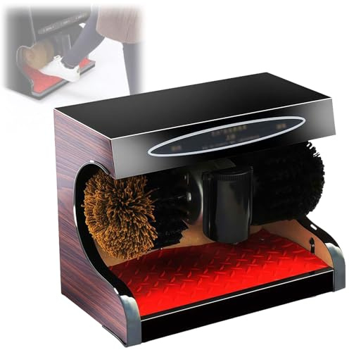 UIHECTA Cireuse à Chaussures éLectrique, Cireuse à Chaussures EntièRement Automatique, DéPoussiéRage Et Polissage, Kit Nettoyage Chaussures en Cuir Portable, pour Maison Bureau HôTel Banque,003