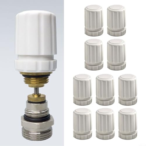 HEIBTENY 10 piezas de tapa de válvula de radiador, válvula de calefacción, interruptores de rueda manual para calefacción por suelo radiante, accesorios de colector con rosca M30 x 1,5 para sistema de