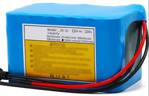 24V 10Ah Batería para Bicicleta Electrica Batería Impermeable PVC 29.4V 10Ah 7S4P Ebike Battery con Cargador Y BMS para 50W 150W 250W 350W Motores