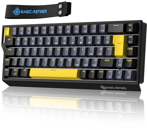 MAGIC-REFINER X68 HE 8000Hz Rapid Trigger-Tastatur, Kabelgebundene Magnettastatur,Einstellbarer Anschlag UK-Layout,128K-Abtastrate,0,125 ms Latenz,0,01mm RT-Genauigkeit,Snap Tap,RGB
