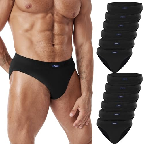 FALARY Mens Briefs Multipack of 6 Men's Underwear Soft Breathable Pure Cotton Underpants for Sports with No Itchy Labels Anti Chafing