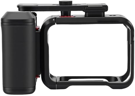 Generic Durable Action Camera Cage Handle, Magnetic Arrow Storage Box/Cover Shutter Button, Cold Shoe Expansion, Aluminum Alloy Grip Kit for Ace Pro 2, Ideal for Professional Filmmakers