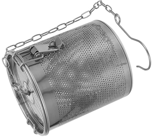 VICASKY Panier à Saumure en Acier Inoxydable 11,3 X 13 Cm Passoire à Épices Fine pour Soupe et Marinade, Accessoire la Cuisine Détachable, Adapté pour Cuisson et Infusion