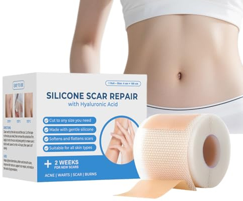 Thin Silicone Scar Tape, Soothing Flexible Strips, 6x2 Inches Waterproof Skin Tape with Soft Material, Silicone Patch with Gentle Design, Scar Healing Strips, Home Indoor Use for Women and Family