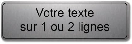 Plaque gravée personnalisée 1 ou 2 lignes 13x4cm autocollante Alu Brossé