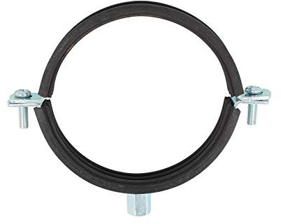 tecuro Schraub-Rohrschelle 50-55 mm, M10 Anschlussgewinde, verzinkt mit Schallschutzeinlage