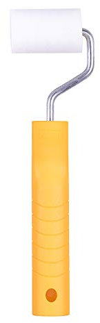 HARDY WORKING TOOLS Maler Set, Farbrolle und Farbwalze aus Schaumstoff, Florhöhe 7mm, Länge 5,5cm, Durchmesse 35mm, weiß-gelb, A0180-112000