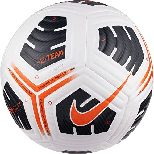 NIKE CU8041-101 Academy Pro Recreational Soccer Ball Unisex Adult White/Black/TOTAL ORANGE Größe 4