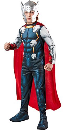 RUBIE'S Avengers Officiel - Déguisement Classique Thor Enfant - Taille 3-4 ans - 90 à 104 cm - Costume Combinaison Blanche et Bleue et Casque - Pour, Carnaval - Idée Cadeau de