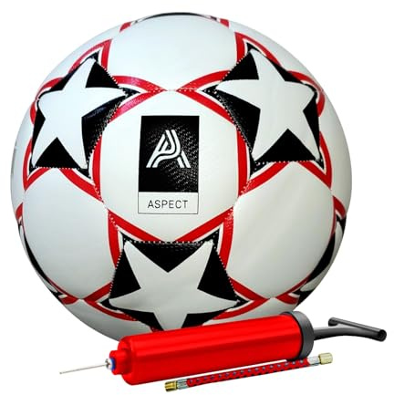 Aspect Football, Size 5 Football with Pump, Durable, Lightweight Training Soccer Ball for Kids, Boys & Adults, Outdoor Match & Practice Ball, football gifts for boys