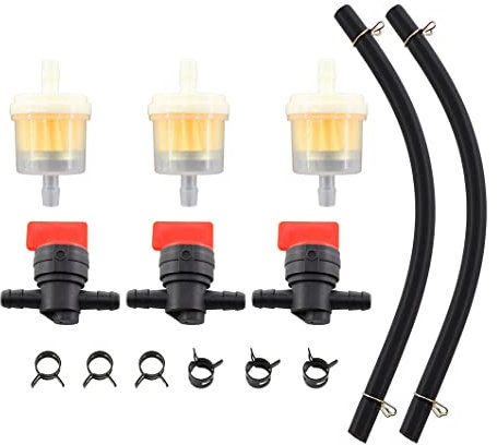 MCHNIC Robinets à essence Filtres à carburant de canalisation de 1/4 po Kit de pinces vannes d'arrêt Pour Briggs & Stratton 698183 494768 493960 491860 691035 697947 5091H 5056 5056D 5056K Moteurs
