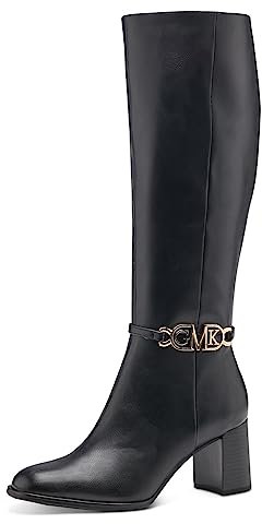 MARCO TOZZI by Guido Maria Kretschmer Damen Langschaftstiefel mit Absatz bis zum Knie Elegant, Schwarz (Black), 36