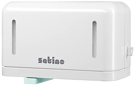 Satino by WEPA Toilettenpapierhalter für WCs/Toiletten/Waschräume mit niedriger/mittlerer Frequenz - bietet Platz für Zwei Rollen Klopapier