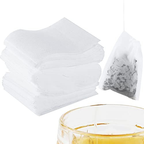 400 Pezzi Bustine di Filtro per Il tè, 9x7 cm Sacchetti Filtro Te Bustina di tè Vuota con Coulisse per Spezie Sfuse caffè in Polvere alle Erbe (Bianco)…