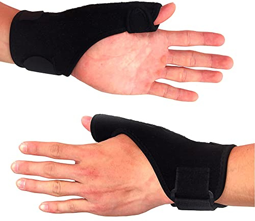 KAV Férula de apoyo para el pulgar, ideal para túnel carpiano, esguinces escafoides, fracturas, ajustable, se adapta a la mano izquierda o derecha, talla única