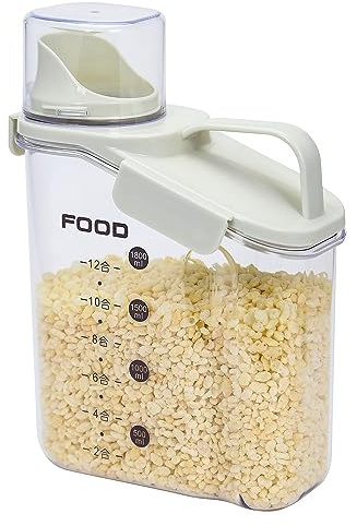 Taylor & Brown 2L Plastic Airtight Dry Food Cereal Storage Containers, Practical Cereal Dispenser, Food Grade and BPA Free, Ideal for Cornflakes, Flour Storage, Rice, Sugar, Coffee and Pet Food, White
