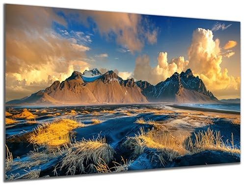 DARO Design - Wand-Bild auf 6mm HDF 84x56cm Berge im Abendlicht - Wand-Deko Bilder Geschenk