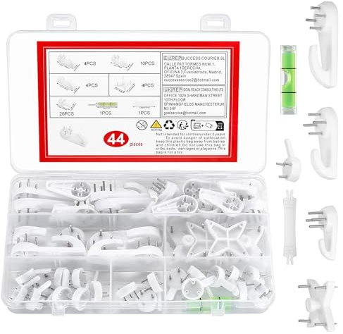 44 Pcs Non-Trace Picture Hooks for Hard Walls, Picture Hanging Hooks, Picture Hanging Kit, Picture Hangers Picture Hooks for Plasterboard Walls, Photo Frame Picture Frame Fixing Hanger Hooks