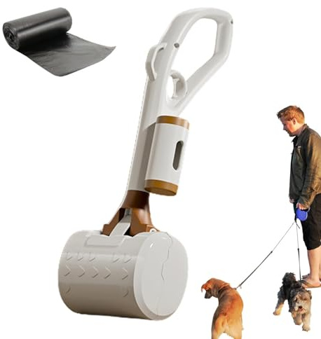 Tuxxjzm Pelle à déjections canines pour grands chiens | Pelle à déjections canines ergonomique – Prise en main confortable pour petits chiens, poulets, arrière-cours, herbes, voyages, aires de jeux