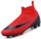 VTASQ Zapatillas de Fútbol Hombre Spike Aire Libre Profesionales Atletismo Botas de fútbol para niños para césped Artificial Zapatos de Partido Profesional AG Rojo 45EU
