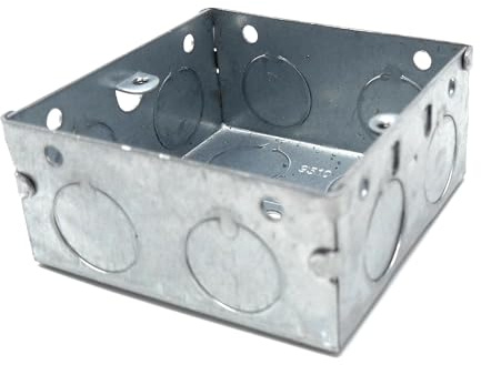 1 Gang Metal Surface Mount Back Box, 37mm Deep Pattress, (1) | with Earth Terminals for Secure Electrical Installations