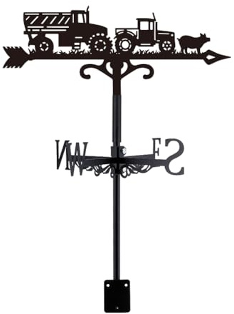 SUPERDANT Wetterhahn Landwirtschaftliche Lastwagen Dachtraktoren Wetterfahne LKW Und Schweine Wetterfahnen Für Schuppen Schwarzer Weather Vane Für Bauernhaus Hof Bauernhof