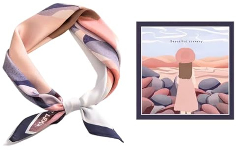 BEILATE Foulard Soie Polyester Femme Carré de Soie Petit Foulard Fichus et foulards de tête Echarpes