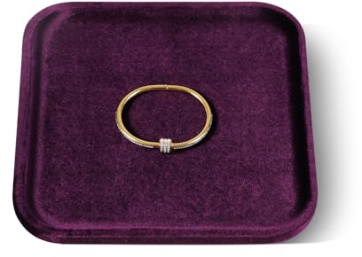 Dansmiy Samt Schmucktablett, Flache Schmuckschale, Flache Schmuckschale Aus Samt – Elegante Schmuckablage Zur Aufbewahrung & Präsentation Von Schmuck