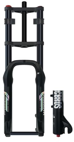 20/26 Zoll Fat Bike Luft Federgabel 4.0 Reifen 1-1/8 Gerader Mountainbike Gabel Federweg 190 Mm Dämpfungseinstellung Fahrradgabel Steckachse 15 X 135 Mm Für Downhill/Strand/Schnee(Black A,20in)