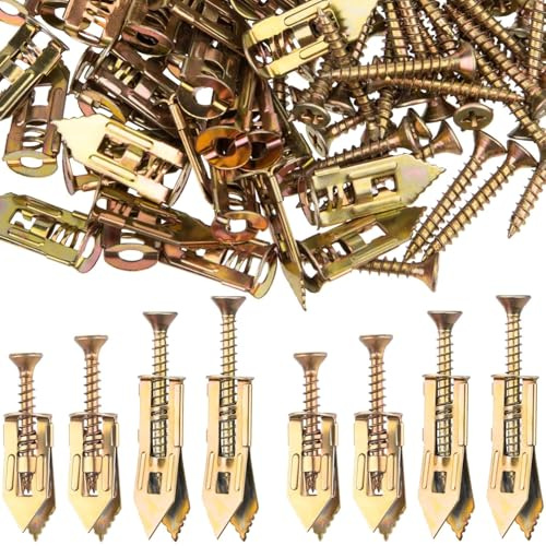 Vugttuon 80Pcs Self Drilling Drywall Anchors with Screws Kit, 3 Sizes Heavy Duty Dry Wall Anchor Screw Set, No Drill and Holes in Wall Screw For Gypsum Board, Hands Up To 67 Lbs（30mm，40mm)