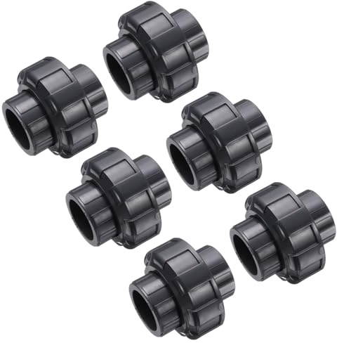 QUARKZMAN Raccords De Tuyaux En PVC Union 3/4 Raccord D'Union À Glissement Adaptateur De Qualité Meubles Pour Tuyau D'Arrosage Piscine Plomberie Extérieure Gris Foncé 6Pcs