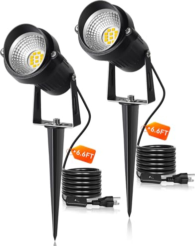 TigQiang 4 Pack 12W Landscape Lighting, Plug in Spotlight for Yard Garden