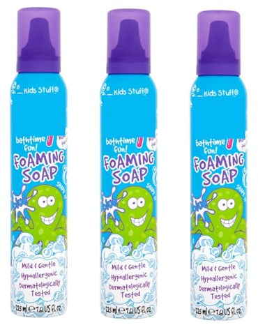 Foaming Soap 225ml x Pack of 3 - Blue - This Mild and Gentle Foaming Soap is Perfect for Kids Bathtime - Dermatologically Tested