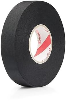 Eurotech Coroplast 8310SE-25-25-BLK PET Cloth Wire Harness Tape, Black, Synthetic Rubber Adhesive, 0.25mm Thick, 25mm x 25m, Tear Resistant, -40 to 150C