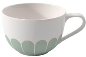 Villeroy & Boch – Fleur cappuccinokopp, 14,5 x 11 x 7 cm, grön, tål maskindisk och kan användas i mikrovågsugn, blominspirerad dekor, kaffekopp av premiumporslin