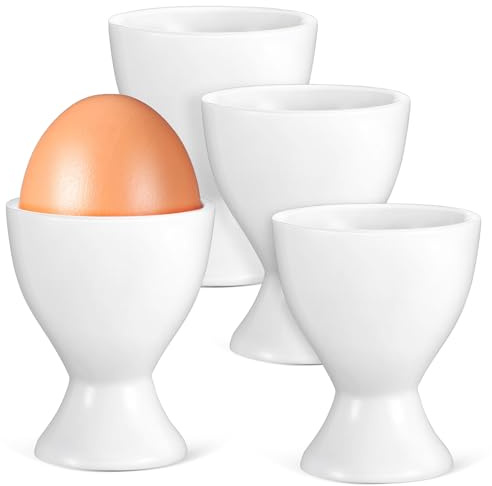 PRETYZOOM Hueveras de Cerámica Juego de 4 Piezas en Color para Servir Huevos Duros y Pasados por Agua Diseño Moderno y Elegante para Cocina