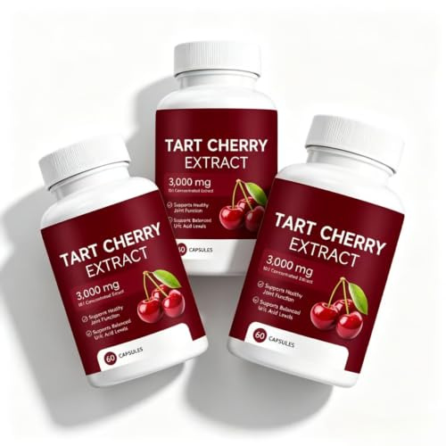 Syrligt körsbärsextrakt, kallpressad, fog- och urinsyrastöd | 3000mg per portion. 10:1 koncentrerat extrakt. Antioxidantkälla, rik på antocyaniner för daglig komfort