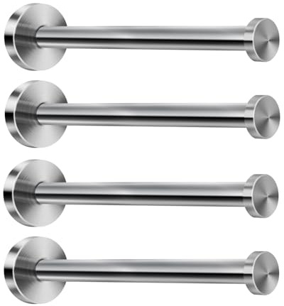 NELXULAS Brushed Stainless Steel Bath Towel Hooks Single Super Heavy Duty Wall Mount Hook, Coat Hook, Fit for Bedroom,Living Room, Bathroom and Fitting Room, Office(8, 4 PCS)