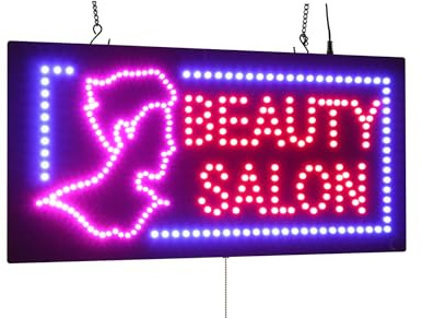 Beauty Salon Lady Sign, 24x12, 60x30cm, TOPKING, LED, Neon, Florescent, Signage, Signboard, Display, Billboard, Screen, Grand Opening, Gift